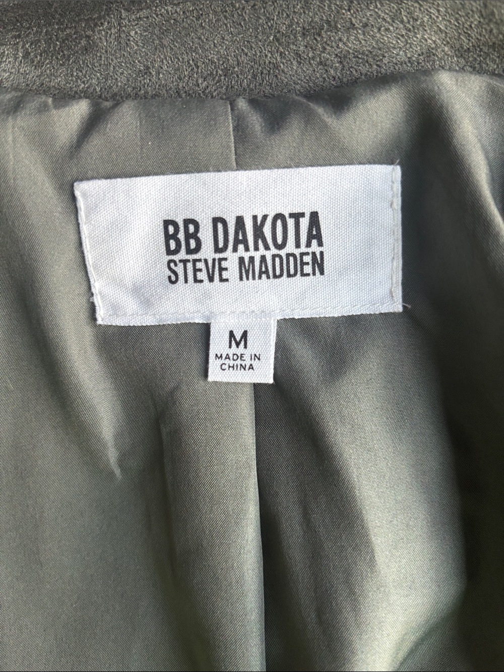 Olive Sage Faux Suede Moto Jacket – BB Dakota Steve Madden – M - Picture 7 of 8